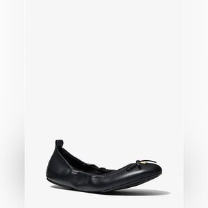 MICHAEL Michael Kors Black Leather Flats with Bow